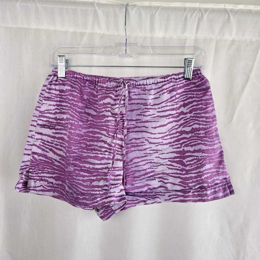 Victoria's Secret Silk Vtg Purple Zebra Print Sleep Shorts Size XS Y2K Lounge